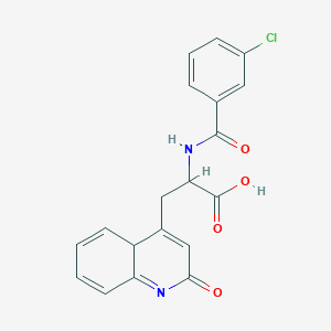 molecular formula C19H15ClN2O4 B12336026 2-[(3-chlorobenzoyl)amino]-3-(2-oxo-4aH-quinolin-4-yl)propanoic acid 