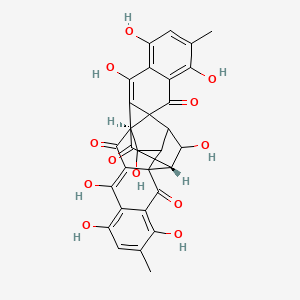 molecular formula C30H22O12 B12336061 (1S,13S,15S,16S)-5,8,10,14,20,23,25,28-octahydroxy-6,21-dimethyloctacyclo[14.11.1.02,11.02,15.04,9.013,17.017,26.019,24]octacosa-4,6,8,10,19,21,23,25-octaene-3,12,18,27-tetrone 