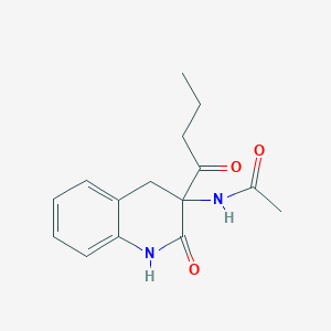 Acetamide, N-[1,2,3,4-tetrahydro-2-oxo-3-(1-oxobutyl)-3-quinolinyl]-