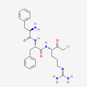 molecular formula C25H33ClN6O3 B12336198 D-Phenylalanyl-N-[(3s)-6-Carbamimidamido-1-Chloro-2-Oxohexan-3-Yl]-L-Phenylalaninamide 