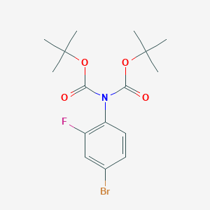 molecular formula C16H21BrFNO4 B12336312 Imidodicarbonic acid, 2-(4-bromo-2-fluorophenyl)-, 1,3-bis(1,1-dimethylethyl) ester 