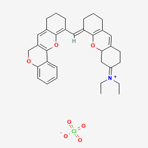 diethyl-[(5E)-5-(6,8,9,10-tetrahydrochromeno[4,3-b]chromen-11-ylmethylidene)-2,4,4a,6,7,8-hexahydro-1H-xanthen-3-ylidene]azanium;perchlorate