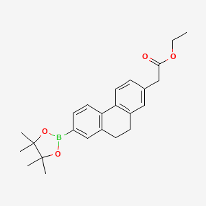 Ethyl 2-(7-(4,4,5,5-tetramethyl-1,3,2-dioxaborolan-2-yl)-9,10-dihydrophenanthren-2-yl)acetate