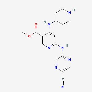 Methyl 6-((5-cyanopyrazin-2-yl)amino)-4-(piperidin-4-ylamino)nicotinate