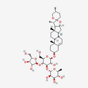 (2S,3R,4R,5R,6S)-2-[(2R,3R,4R,5R,6R)-3-[(2S,3R,4R,5S)-3,4-dihydroxy-5-(hydroxymethyl)oxolan-2-yl]oxy-5-hydroxy-2-(hydroxymethyl)-6-[(1S,2S,4S,5'R,6R,7S,8R,9S,12S,13R,16S)-5',7,9,13-tetramethylspiro[5-oxapentacyclo[10.8.0.02,9.04,8.013,18]icos-18-ene-6,2'-oxane]-16-yl]oxyoxan-4-yl]oxy-6-methyloxane-3,4,5-triol