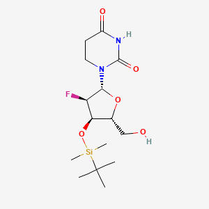 molecular formula C15H27FN2O5Si B12336484 1-[(2R,3R,4R,5R)-4-[tert-butyl(dimethyl)silyl]oxy-3-fluoro-5-(hydroxymethyl)oxolan-2-yl]-1,3-diazinane-2,4-dione 