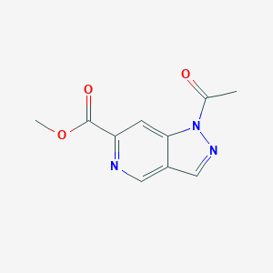 molecular formula C10H9N3O3 B12336491 1H-Pyrazolo[4,3-c]pyridine-6-carboxylic acid, 1-acetyl-, methyl ester 