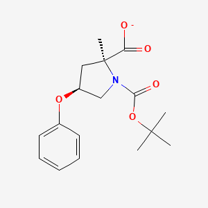 molecular formula C17H22NO5- B12336540 (2S,4S)-1-(tert-Butoxycarbonyl)-2-methyl-4-phenoxypyrrolidine-2-carboxylate CAS No. 93967-75-0