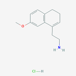 molecular formula C13H18ClNO B12336560 2-(7-Methoxy-3,4-dihydronaphthalen-1-yl)ethan-1-aminehydrochloride 