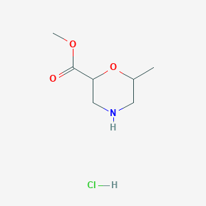 molecular formula C7H14ClNO3 B12336606 Methyl 6-methylmorpholine-2-carboxylate hydrochloride 