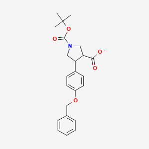 1-[(2-Methylpropan-2-yl)oxycarbonyl]-4-(4-phenylmethoxyphenyl)pyrrolidine-3-carboxylate