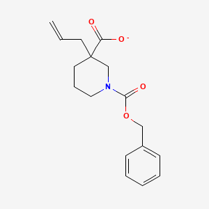 molecular formula C17H20NO4- B12336671 1-Phenylmethoxycarbonyl-3-prop-2-enylpiperidine-3-carboxylate 