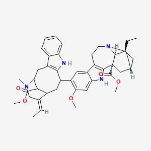molecular formula C43H52N4O5 B1233677 Methyl 13-methoxy-12-((3alpha)-17-methoxy-17-oxovobasan-3-yl)ibogamine-18-carboxylate CAS No. 2580-82-7