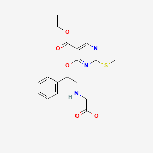 Ethyl 4-[2-[[2-[(2-methylpropan-2-yl)oxy]-2-oxoethyl]amino]-1-phenylethoxy]-2-methylsulfanylpyrimidine-5-carboxylate