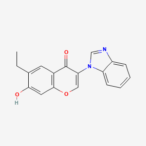 molecular formula C18H14N2O3 B1233685 3-(1-苯并咪唑基)-6-乙基-7-羟基-1-苯并吡喃-4-酮 