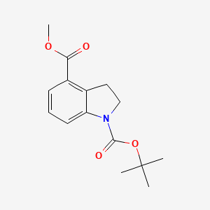 molecular formula C15H19NO4 B12336884 1-Tert-butyl 4-methyl indoline-1,4-dicarboxylate 