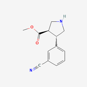 trans-Methyl-4-(3-cyanophenyl)pyrrolidine-3-carboxylate