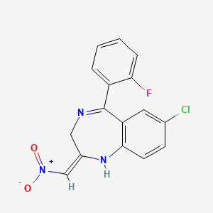 7-Chloro-1,3-dihydro-5-(2-fluorophenyl)-2-nitromethyl-ene-2H-1,4-benzodiazepine