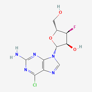 molecular formula C10H11ClFN5O3 B12336917 2-Amino-6-chloro-9-(3-deoxy-3-fluoro-beta-D-ribofuranosyl)-9H-purine CAS No. 1612192-05-8