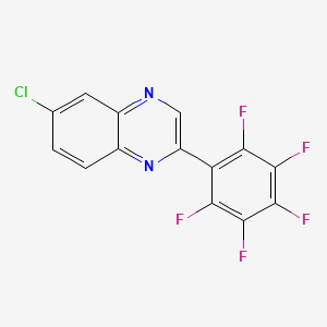 molecular formula C14H4ClF5N2 B12336952 6-Chloro-2-(perfluorophenyl)quinoxaline 