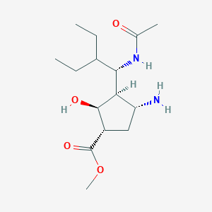 (1s,2s,3r,4r)-Methyl 3-((r)-1-acetamido-2-ethylbutyl)-4-amino-2-hydroxycyclopentanecarboxylate