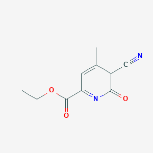 molecular formula C10H10N2O3 B12337111 ethyl 3-cyano-4-methyl-2-oxo-3H-pyridine-6-carboxylate 