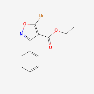 molecular formula C12H10BrNO3 B12337138 Ethyl 5-bromo-3-phenylisoxazole-4-carboxylate 