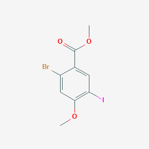 molecular formula C9H8BrIO3 B12337150 Methyl 2-Bromo-5-iodo-4-methoxybenzoate 