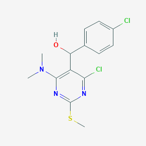 (4-Chloro-6-(dimethylamino)-2-(methylthio)pyrimidin-5-yl)(4-chlorophenyl)methanol