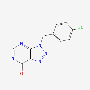 molecular formula C11H8ClN5O B12337162 7H-1,2,3-Triazolo[4,5-d]pyrimidin-7-one, 3-[(4-chlorophenyl)methyl]-3,6-dihydro- 