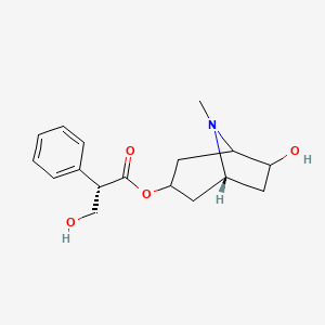 molecular formula C17H23NO4 B1233717 [(1R)-6-hydroxy-8-methyl-8-azabicyclo[3.2.1]octan-3-yl] (2S)-3-hydroxy-2-phenylpropanoate 