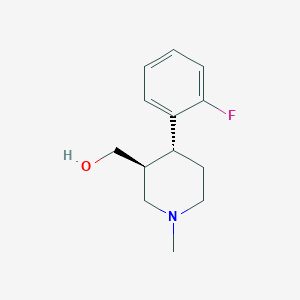 molecular formula C13H18FNO B12337170 3-Piperidinemethanol,4-(4-fluorophenyl)-1-methyl- 