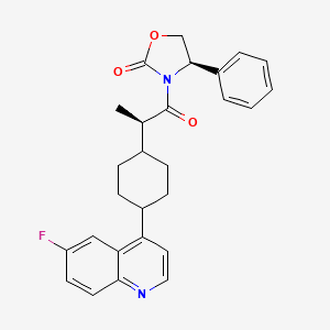 2-Oxazolidinone, 3-[(2R)-2-[cis-4-(6-fluoro-4-quinolinyl)cyclohexyl]-1-oxopropyl]-4-phenyl-, (4R)-