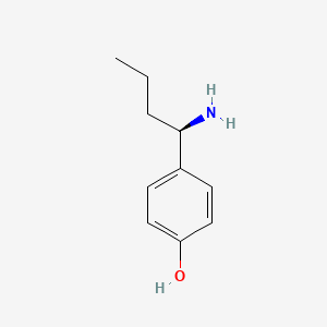 molecular formula C10H15NO B12337218 4-[(1R)-1-aminobutyl]phenol 