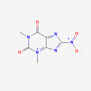 molecular formula C7H6N5O4+ B12337224 1,3-Dimethyl-8-nitropurin-3-ium-2,6-dione 