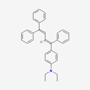 molecular formula C32H31N B12337236 Benzenamine, N,N-diethyl-4-(1,4,4-triphenyl-1,3-butadien-1-yl)- 