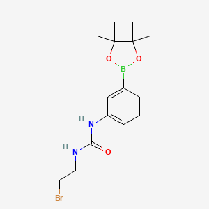 molecular formula C15H22BBrN2O3 B12337247 1-(2-Bromoethyl)-3-(3-(4,4,5,5-tetramethyl-1,3,2-dioxaborolan-2-yl)phenyl)urea 