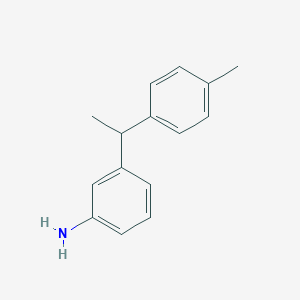 molecular formula C15H17N B12337260 3-(1-(P-tolyl)ethyl)aniline 