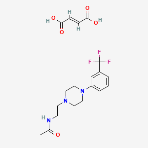molecular formula C19H24F3N3O5 B1233727 N-(2-(4-(3-(Trifluoromethyl)phenyl)-1-piperazinyl)ethyl)acetamide maleate CAS No. 76716-82-0