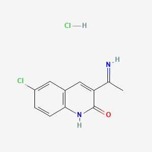 molecular formula C11H10Cl2N2O B12337270 6-chloro-3-ethanimidoyl-1H-quinolin-2-one;hydrochloride 