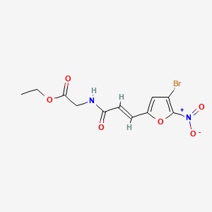 molecular formula C11H11BrN2O6 B1233729 N-Ethoxycarbonylmethyl-beta-(5-nitro-4-bromo-2-furyl)acrylamide CAS No. 100036-98-4