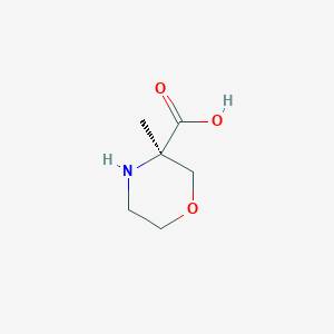 molecular formula C6H11NO3 B12337297 (3R)-3-methylmorpholine-3-carboxylic acid CAS No. 1638744-32-7