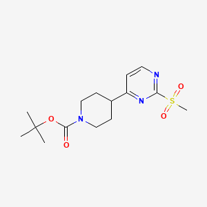 molecular formula C15H23N3O4S B12337303 Tert-butyl 4-(2-(methylsulfonyl)pyrimidin-4-yl)piperidine-1-carboxylate 