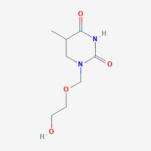 molecular formula C8H14N2O4 B12337324 1-(2-Hydroxyethoxymethyl)-5-methyl-1,3-diazinane-2,4-dione 