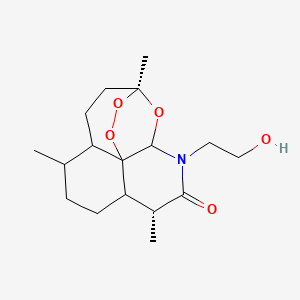 molecular formula C17H27NO5 B12337326 (1S,8S,9R)-11-(2-hydroxyethyl)-1,5,9-trimethyl-14,15,16-trioxa-11-azatetracyclo[10.3.1.04,13.08,13]hexadecan-10-one 