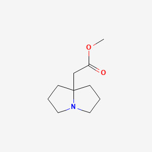 molecular formula C10H17NO2 B12337333 Pyrrolizidine-7alpha-acetic acid methyl ester CAS No. 78449-76-0