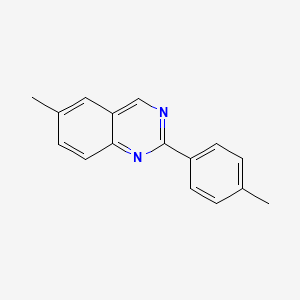 molecular formula C16H14N2 B12337353 6-Methyl-2-(4-methylphenyl)quinazoline 