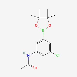 molecular formula C14H19BClNO3 B12337371 N-(3-Chloro-5-(4,4,5,5-tetramethyl-1,3,2-dioxaborolan-2-YL)phenyl)acetamide CAS No. 1025718-81-3