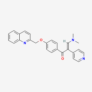 molecular formula C26H23N3O2 B12337374 (E)-1-(4-((quinolin-2-yl)methoxy)phenyl)-3-(dimethylamino)-2-(pyridin-4-yl)prop-2-en-1-one 