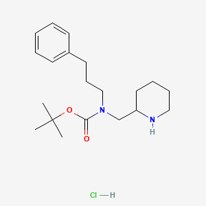 tert-Butyl (3-phenylpropyl)(piperidin-2-ylmethyl)carbamate hydrochloride